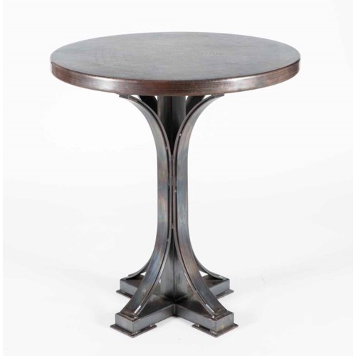 Winston Bar Table With 36 Round Dark Brown Hammered Copper Top Bar Tables Prima Design Source