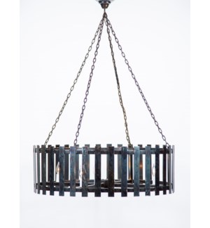 Sylvester Flat Strap Chandelier with 8 Lights and 3 Feet of Chain