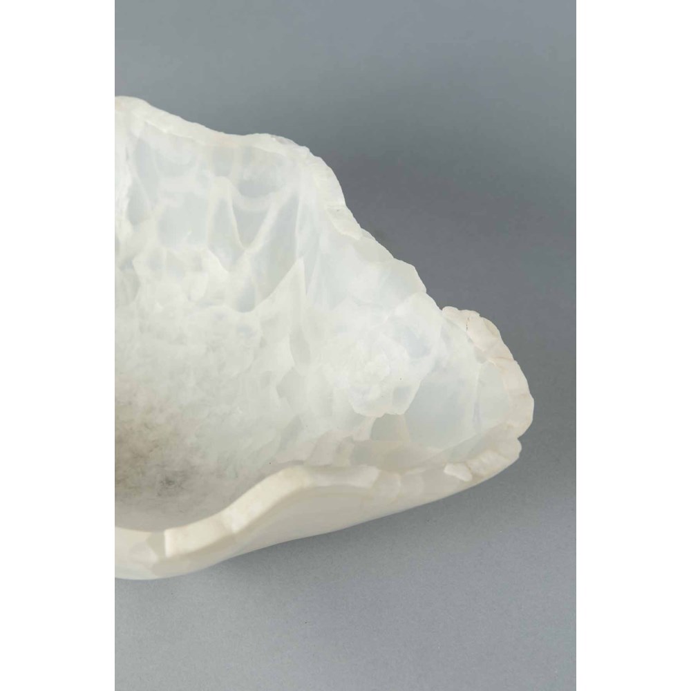 White Ice Onyx Bowl in Irregular Shape