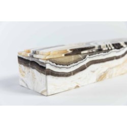 Long Rectangle Onyx Box with Lid in Zebra