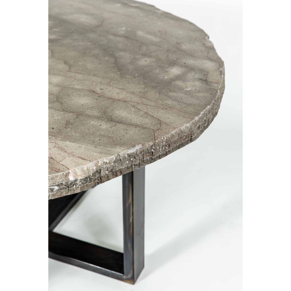 Gray Marble Top Polished 50" x 20" x 2 1/2 Rectangle with Live Edge