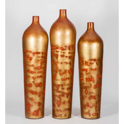 Large Aspen Floor Vase In Sunbaked Orange Finish