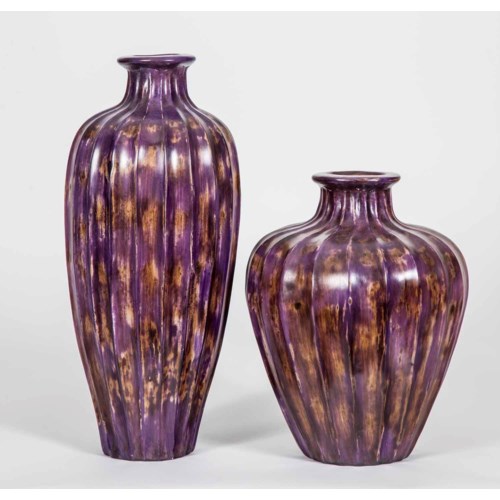 Large Cactus Vase In Eggplant Finish Table Vases Prima Design