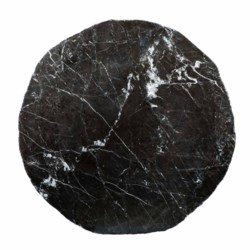 Black Marble Top Polished 60" Round x 2 1/2" Live Edge
