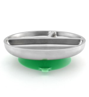 Stay Put Toddler Stainless Suction Plate - Green