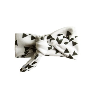 Baby Wisp - Top Knot Headband White w/ Black Geometric 3m+