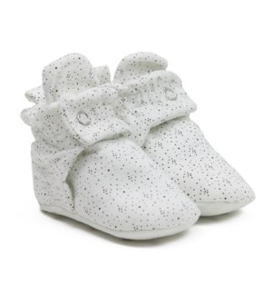 F20 - Snap Bootie - Speckled White 0-3mths