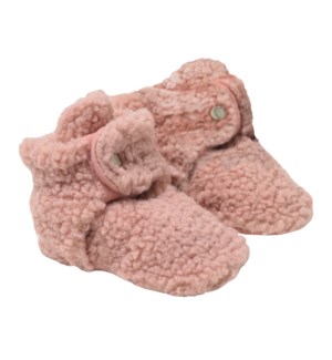 F20 - Snap Bootie - Sherpa Pink 0-3mths