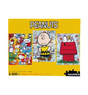 Peanuts 3 x 500pc Puzzle Set