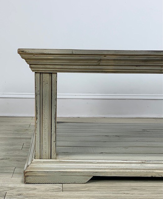 Pedestal Coffee Table Feather Grey 57x37x19