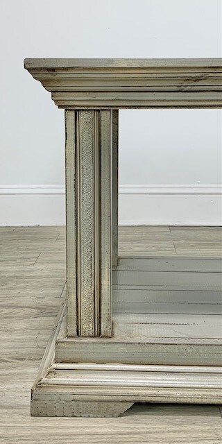 Pedestal Side Table Fea Grey 28x24x25