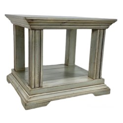 Pedestal Side Table Fea Grey 28x24x25