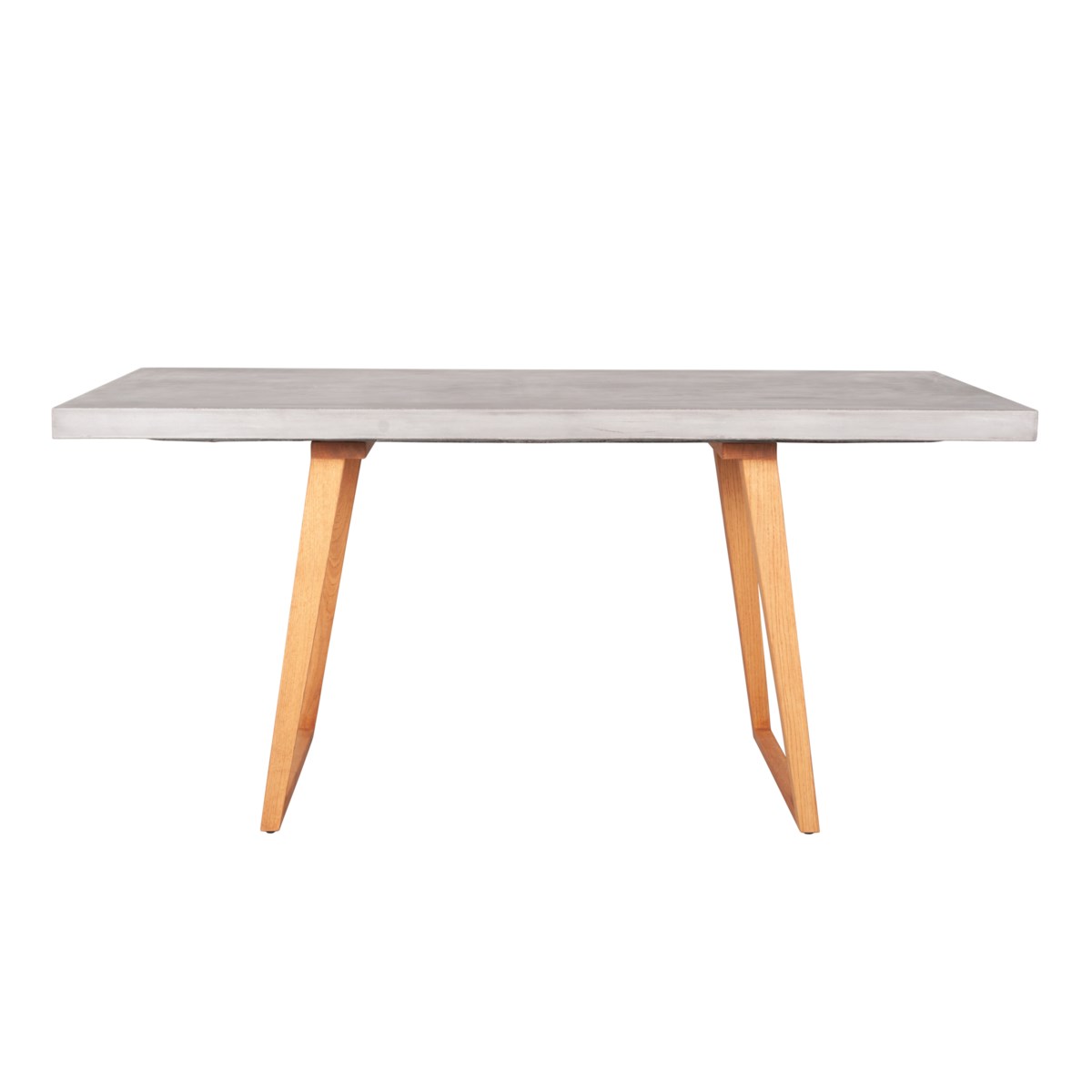 Hutton Concrete Top Outdoor Dining Table with Wooden Leg dining