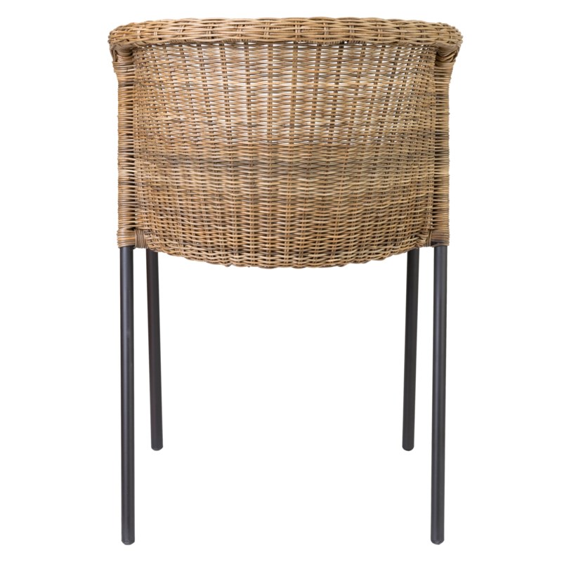 Sp Netta Round Back Chair With Iron Frame And Natural Fine Rattan