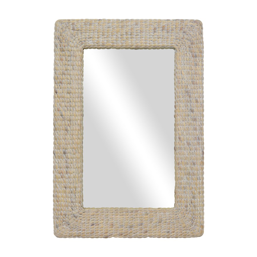 Blanche Rectangular Woven Seagrass Mirror, White Wash ...