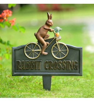 Rabbit Crossing Garden Sign