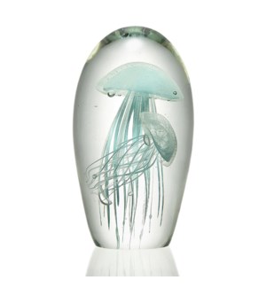 Art Glass Pale Green Jellyfish Duo 6