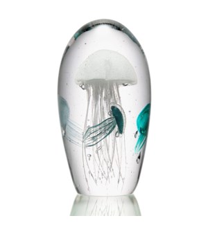 Art Glass Swimming Jellyfish Quartet