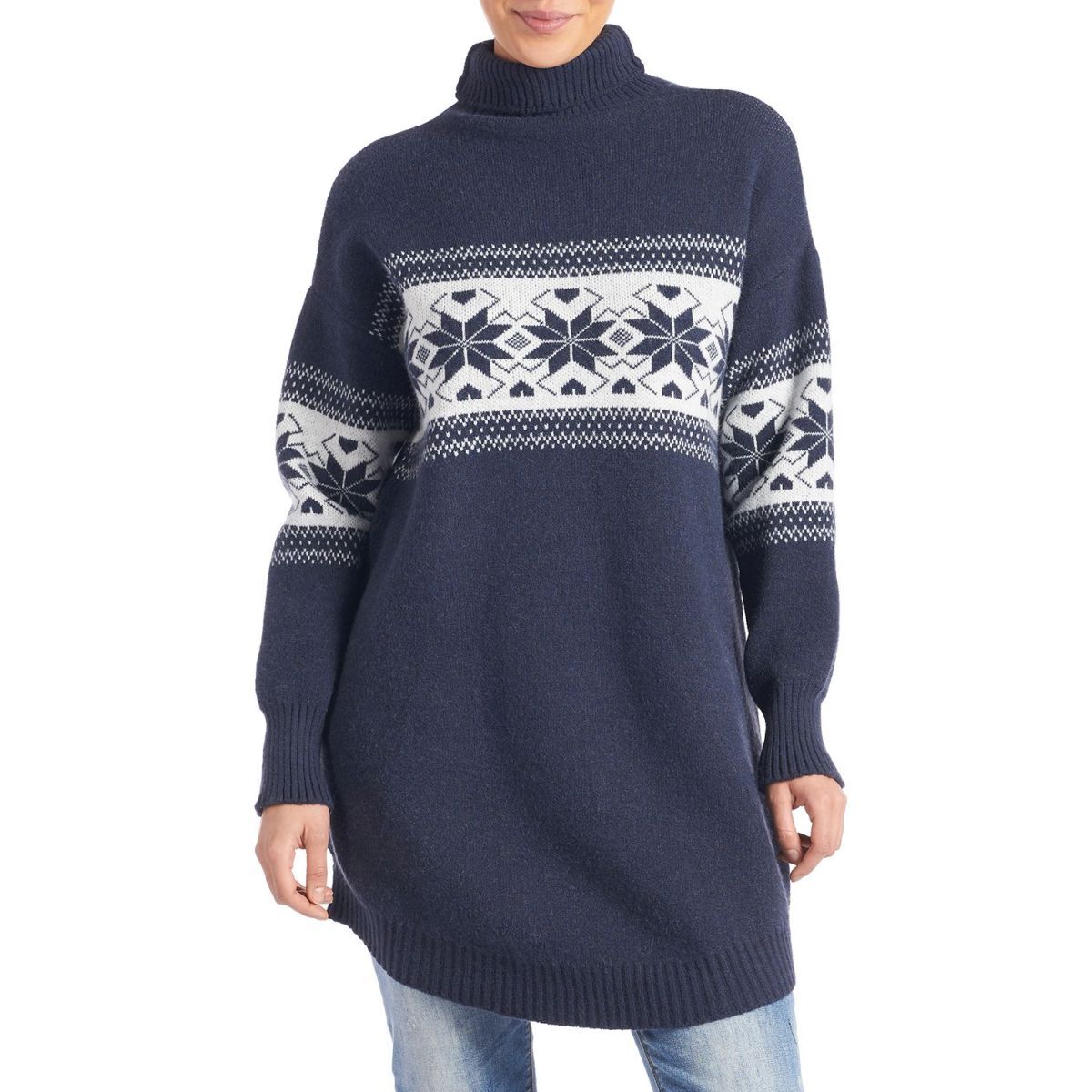 navy blue mock neck sweater