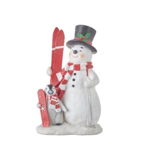 10" Snowman and Penguin with Skis
