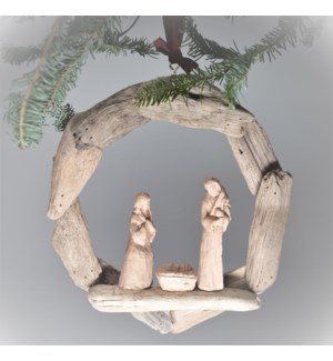 10" Driftwood Wreath with Holy Family