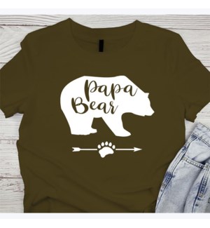Army Green Papa Bear T-shirt, Size XXL