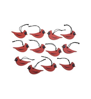 Alpine ornaments (cardinals: set of 24)