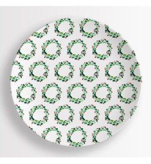 50 States Christmas Wreaths Dinner Plates - Green