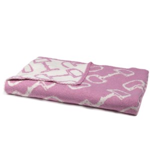 Eco Baby Reversible Horse Bits Throw Pink