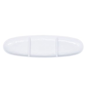 16" OVAL SECT TRAY WHITE
