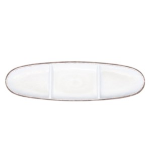 16" OVAL SECT TRAY RUSTICA ANTIQUE WHITE