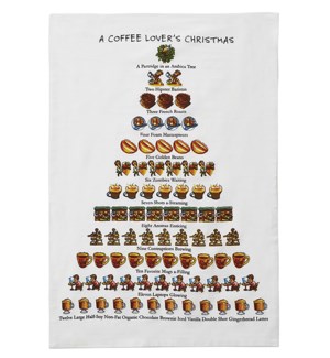 A Coffee Lover's Christmas Print Kitchen Towel