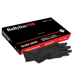 NO ETA Small Resuable Black Satin Latex Gloves 10/Boz BES33710SMUCC