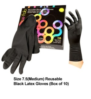 FOIL IT 10pk Color Me Fab Gloves SZ 7.5 LATEX GLV-R-M10