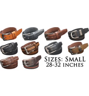 Assorted Men's Leather Belts - Small