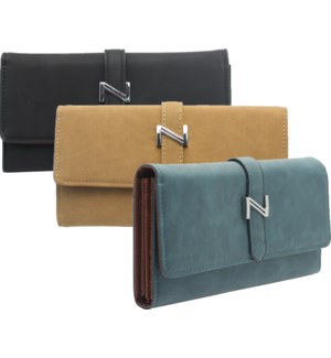 Suede Wallet with Strap