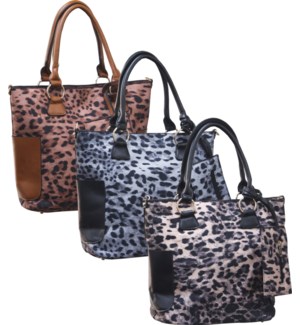 Animal Print Tote with Clutch