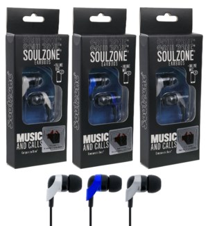 Soulzone Earbuds with Inline Mic