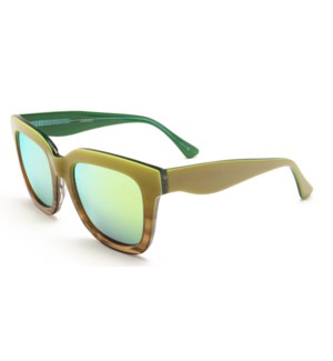 Atlantis Luxury Handmade Sunglasses (Green-Brown Stripe/Green-Stripe)