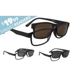 Sunglass Reader with Polarized Lens Assorted Diopters