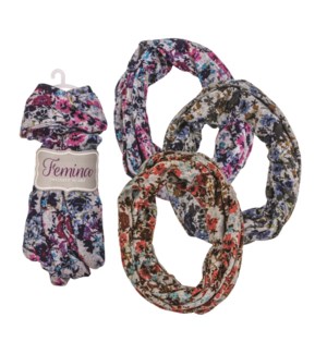 Lucie - Infinity Scarf with Flower Pattern