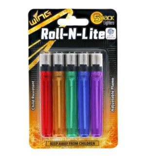 5 Pack Rolling Light Lighters 12/120